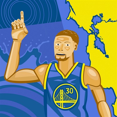 A portrait of Steph Curry.