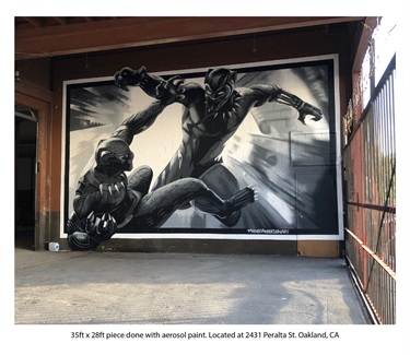 A mural painted on a wall.
