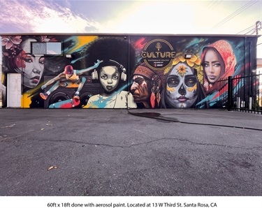 A mural painted on a wall.