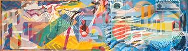 A colorful piece of artwork. 