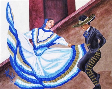 A painting of people dancing.