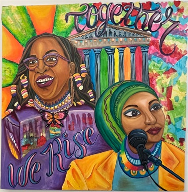 A colorful painting. 
