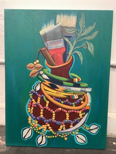 A colorful painting. 