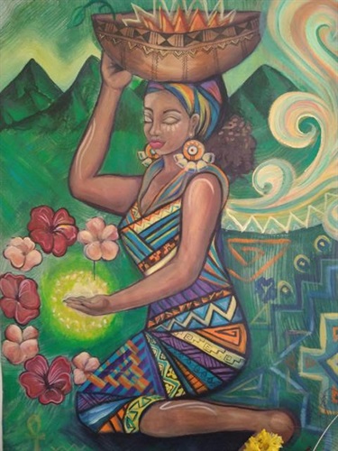 A colorful painting. 