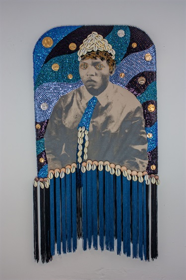 A piece of mixed media art.