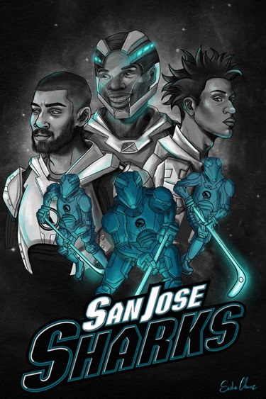 An illustration for the San Jose sharks. 