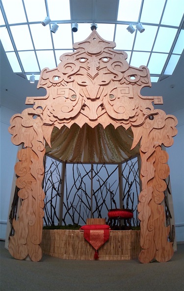 A large scale wooden art installation. 