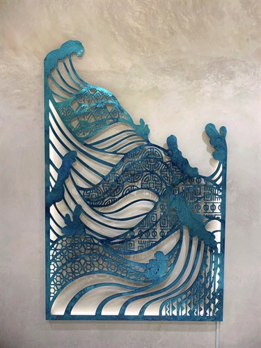 An abstract art installation.