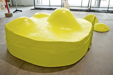 A yellow sculpture.
