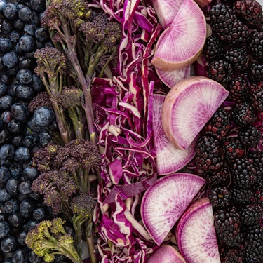 A photo of fruits and vegetables.