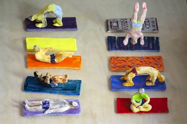 A series of small sculptures. 