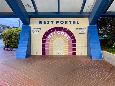 Wayfinding painted signage.