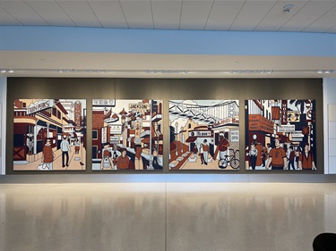 An art installation inside an airport.