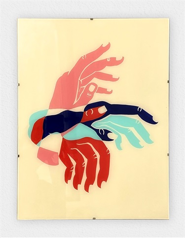 A colorful abstract painting. 