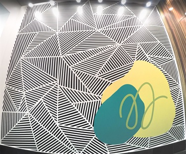 A mural on the wall of an indoor room. 