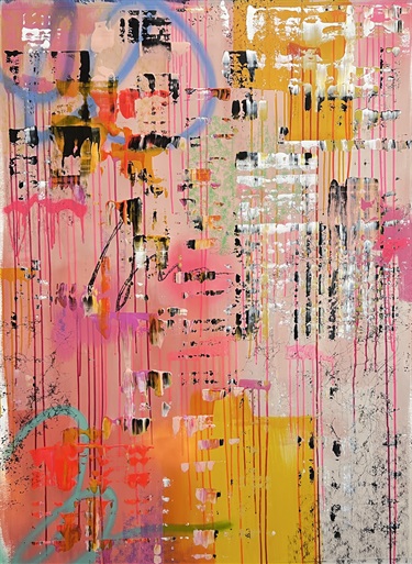 A colorful abstract painting. 