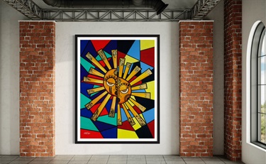 A painting on a wall.