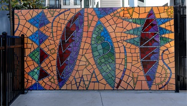 A painting on a wall. 