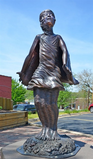 An abstract sculpture. 