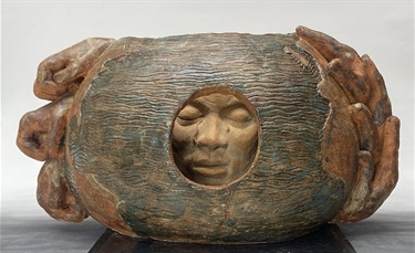 An abstract sculpture. 