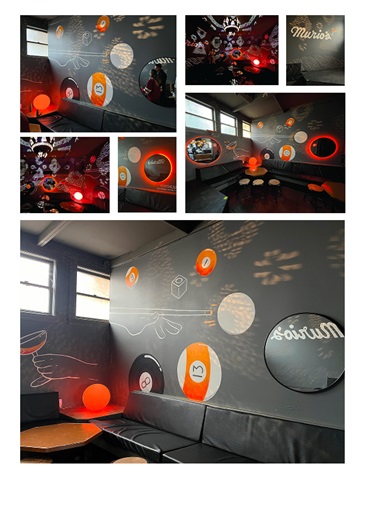 A series of photos of an art installation.