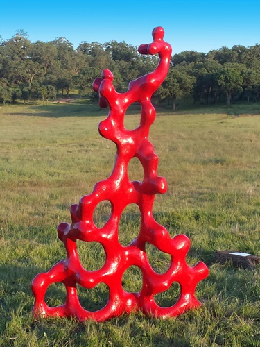 An abstract sculpture. 