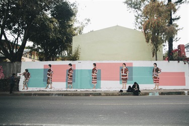 A mural painted on wall. 