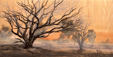 A painting of a tree. 