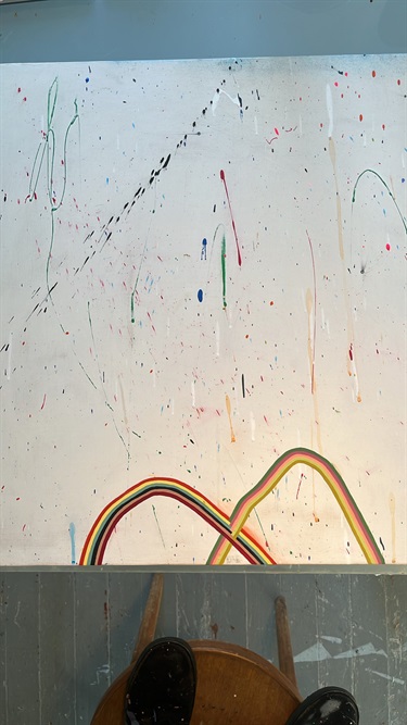 An abstract piece of artwork. 