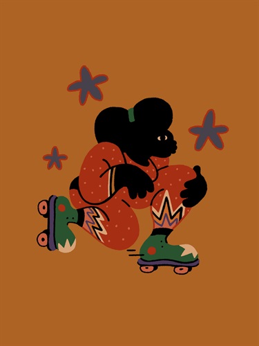 An abstract artwork of human figures. 