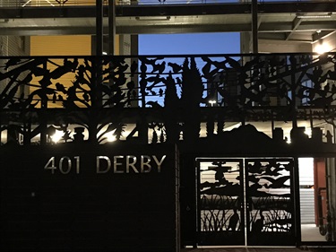 The exterior of a building. 