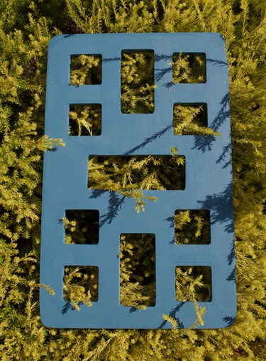 An abstract piece of artwork. 