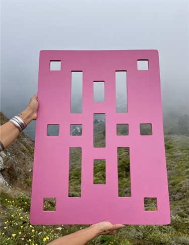 An abstract piece of artwork. 