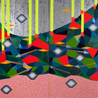 A piece of abstract artwork. 