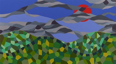 A piece of abstract artwork. 