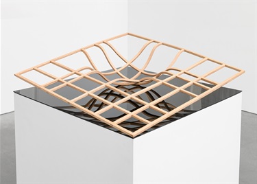 An art installation made of wood.