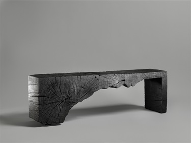 An art installation made of wood.