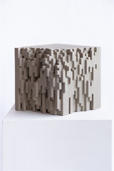 A mixed media art installation. 