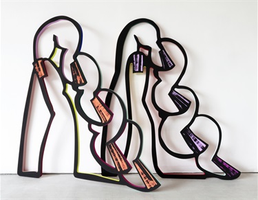 A mixed media art installation. 