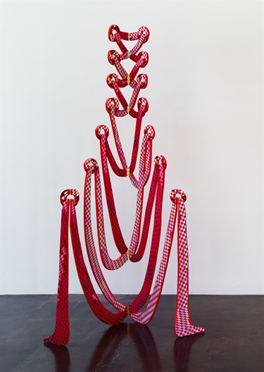 A mixed media art installation. 