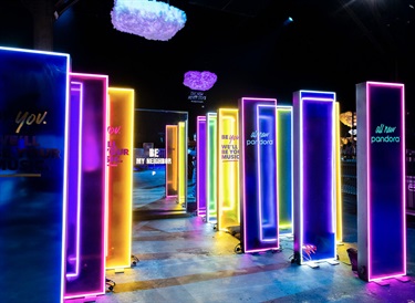 An illuminated art installation.