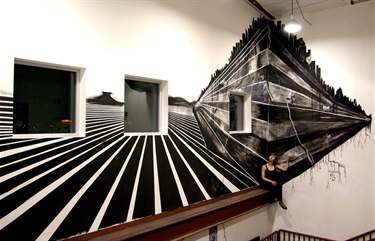 An abstract art installation. 