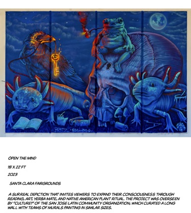 A mural painted on the side of a building.