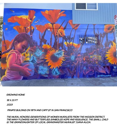 A mural painted on the side of a building.