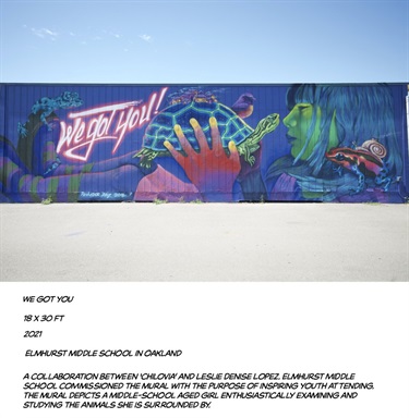 A mural painted on the side of a building.