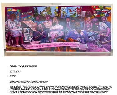 A mural painted on the side of a building.