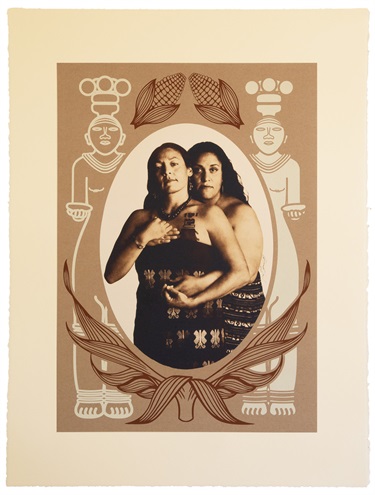 Two people holding eachother .