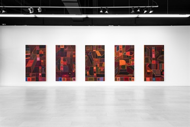 Artwork displayed in a gallery. 