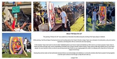 A series of images of artwork and people painting. 