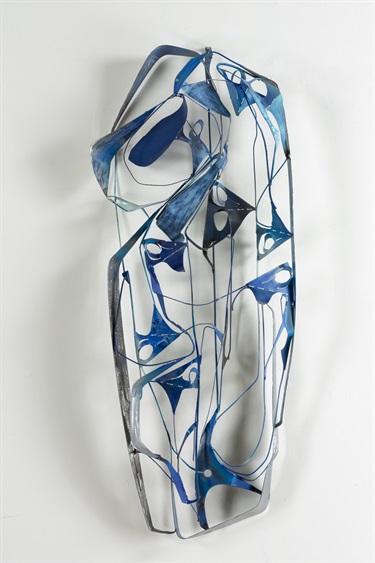 An abstract sculpture. 